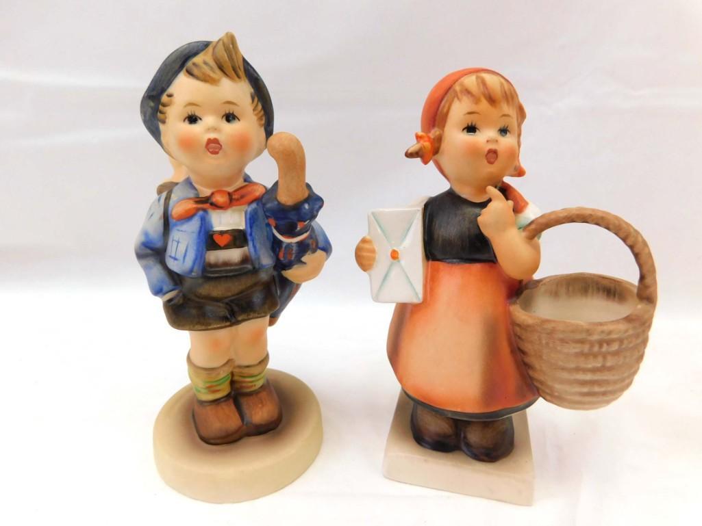 2 Goebel Hummel Figurines incl Home From Market 198 and Meditation 1962 (1 of 6)