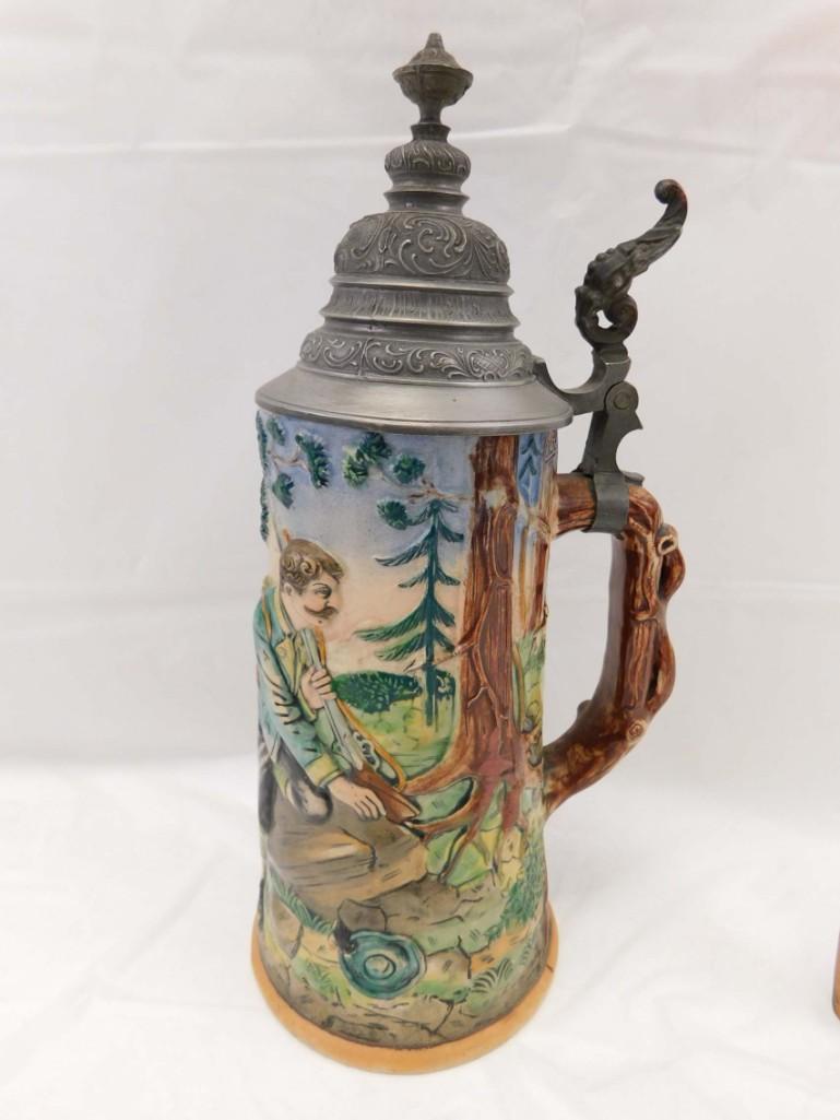 Vintage German Beer Stein with Star Marking and Pewter Lid (1 of 4)