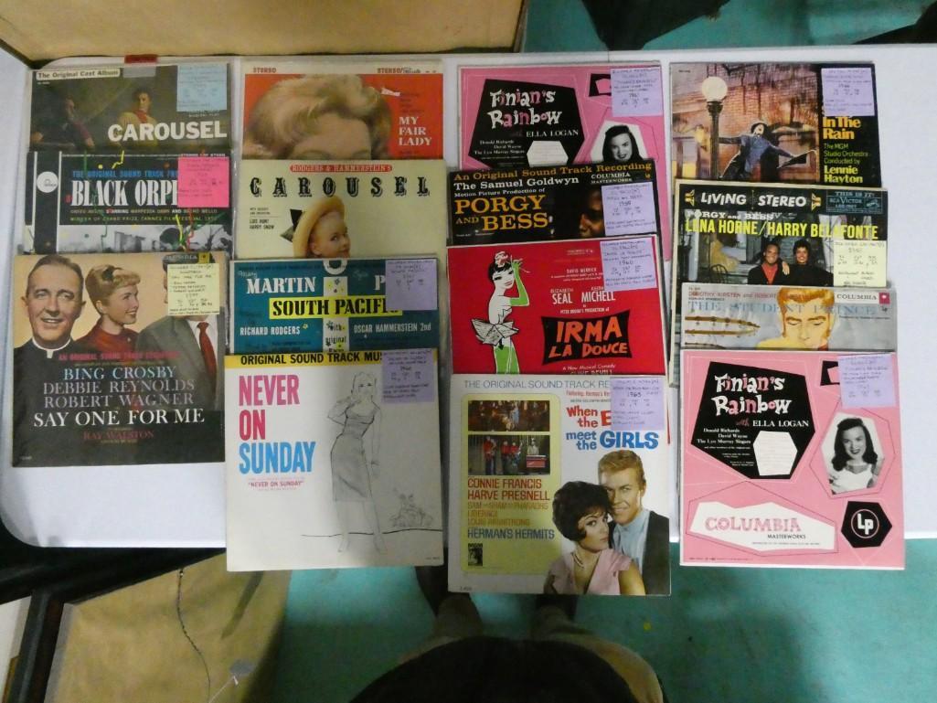 Lot of Vinyl LP Record Albums including Soundtracks: Lot of Vinyl LP Record Albums including Soundtracks - Carousel, South Pacific, Porgy and Bess, Finian's Rainbow, Singing in the Rain, Irma La Douce, etc. See Post Note tags for Descriptions on the