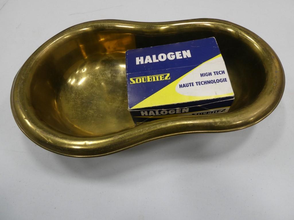 Vintage Halogen Bicycle Light Soubitez and Brass Bowl (1 of 4)