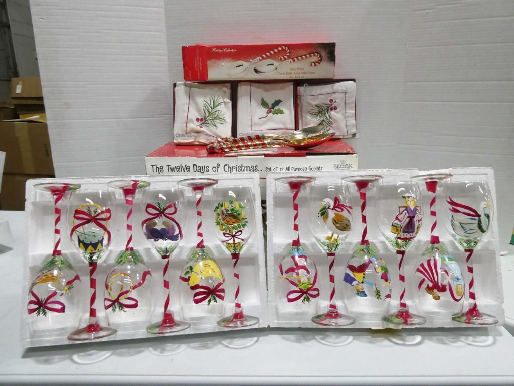 Lot of Christmas Stemware, etc (1 of 3)