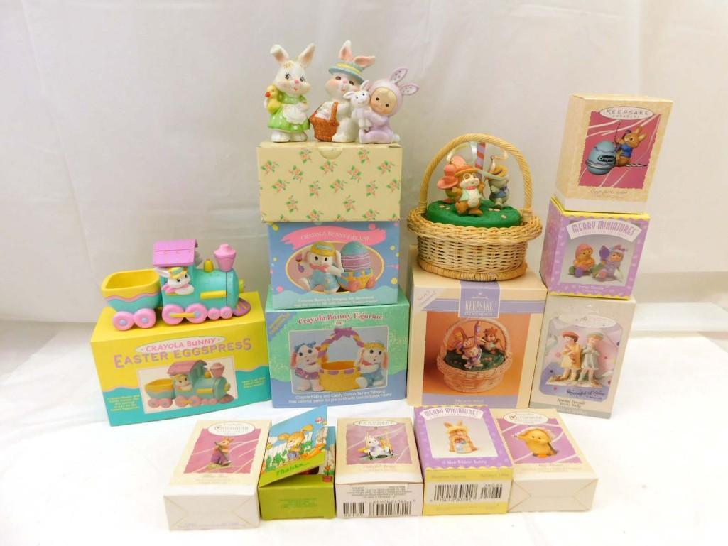 13 Easter Decorations incl Hallmark Keepsake Ornaments, Crayola Bunny Easter Eggspress, Crayola Bu (1 of 5)