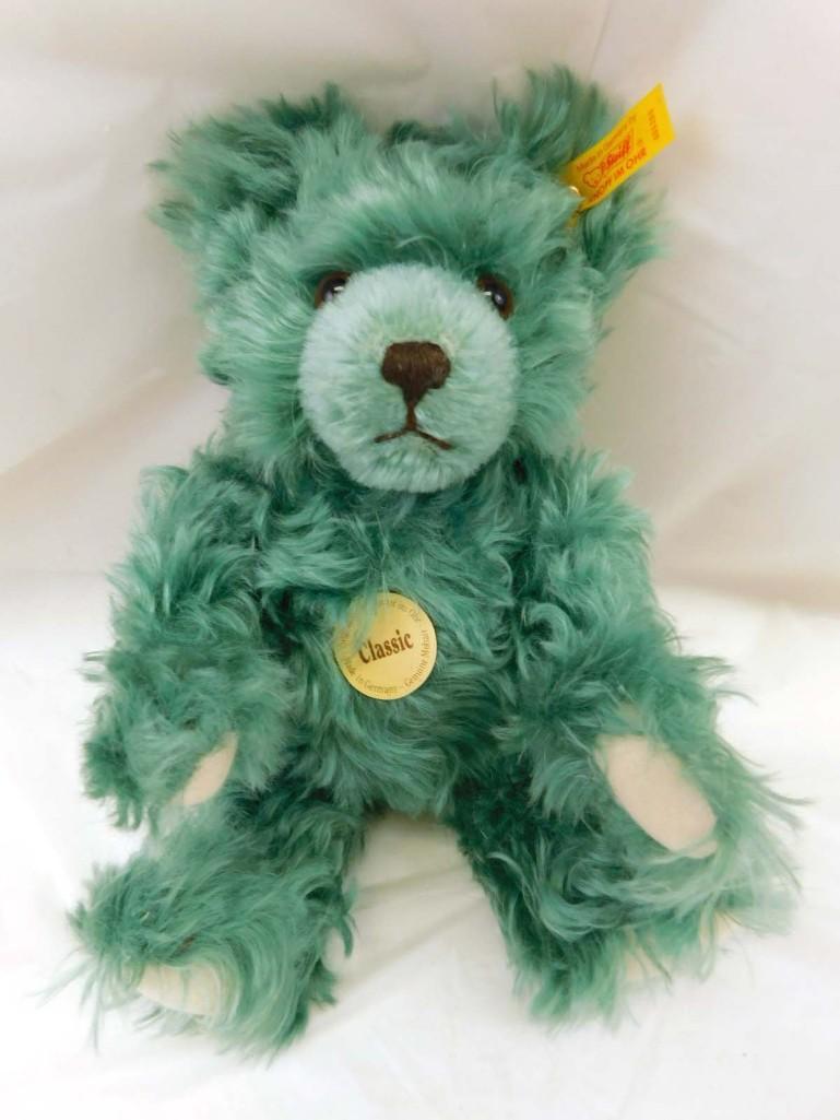 Steiff 11" Green Classic 1907 Reproduction Bear (1 of 4)