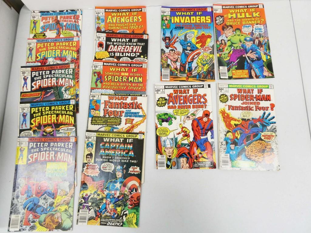 14 Comics incl What If 1-9 and Peter Parker The Spectacular Spider-Man (1 of 3)