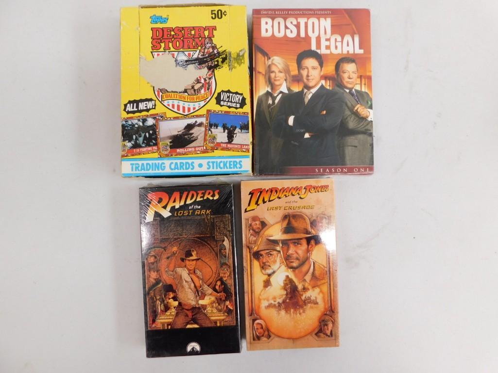 Desert Storm Trading Cards & Stickers, Boston Legal Season 1 , 2 Indiana Jones VHS (1 of 3)