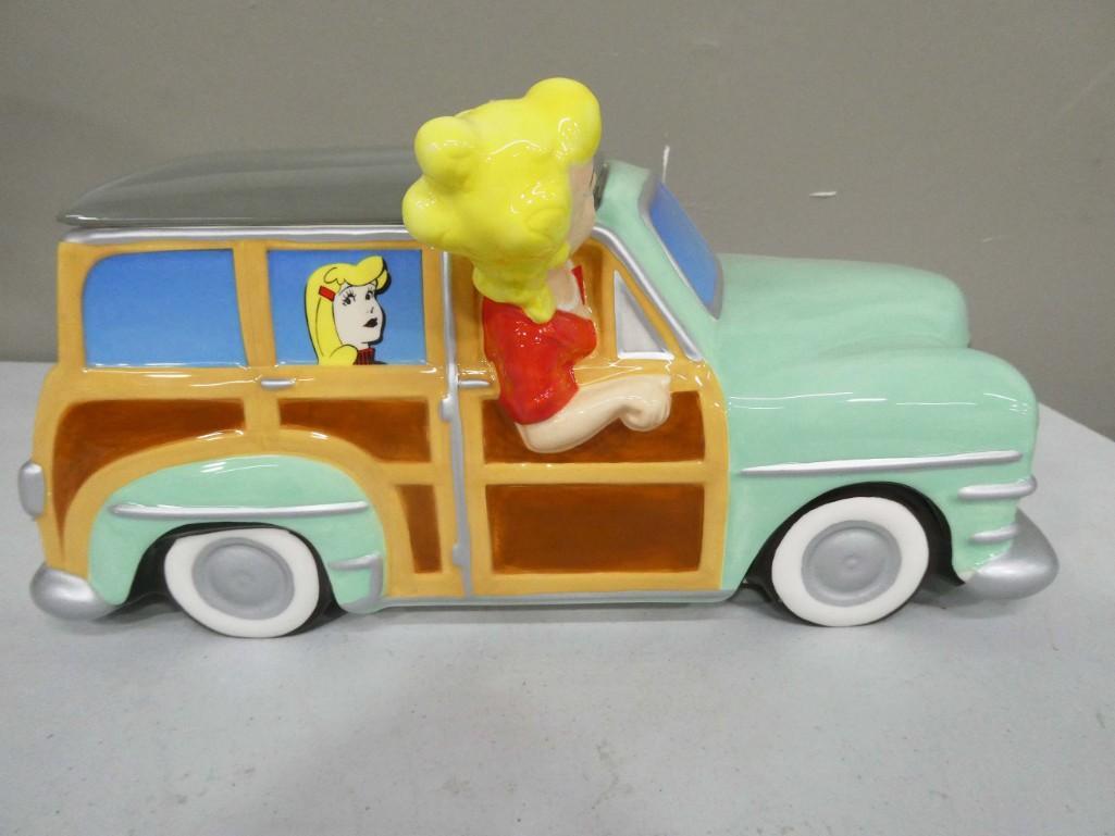 Blondie and Dagwood Cookie Jar: Blondie and Dagwood Car Ceramic Cookie Jar Limited Edition