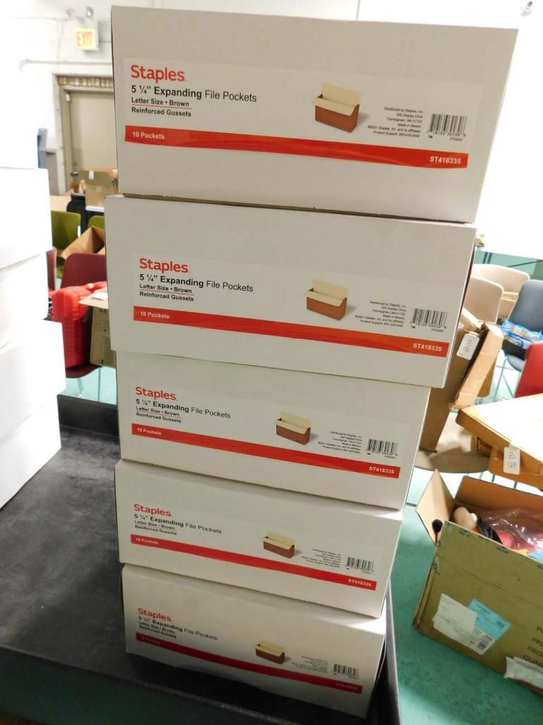 5 Boxes of New 5 1/4" Expanding File Pockets 50 Folders Total (1 of 4)