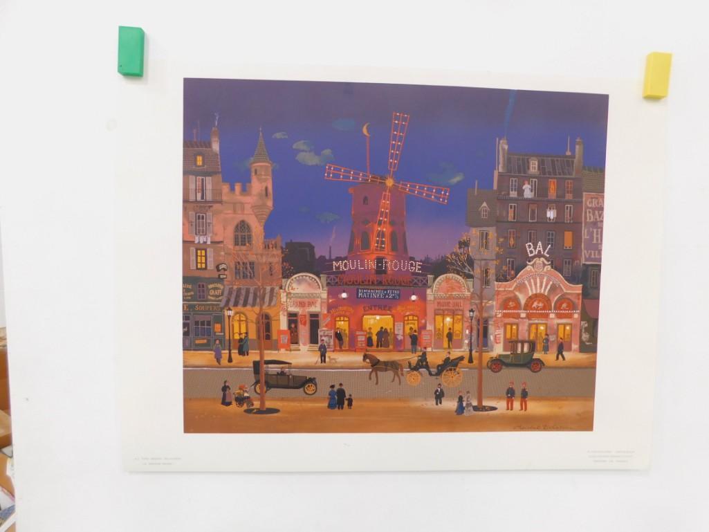 Michel Delacroix Lithograph Le Moulin Rouge 30 5/8"x22 3/4" (1 of 5)