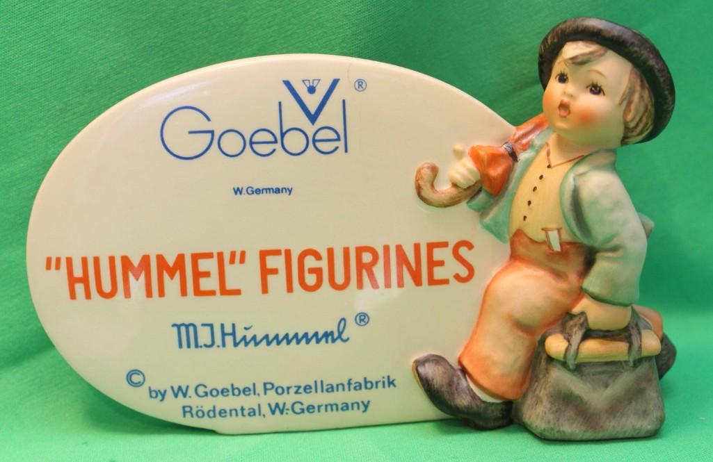 Hummel Figurines Authorized Dealer Plaque #1878 Merry Wanderer TMK 5 (1 of 3)