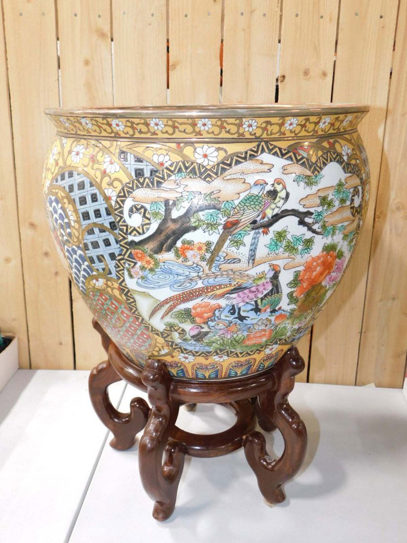 Asian Style Flower Pot with Stand (1 of 7)