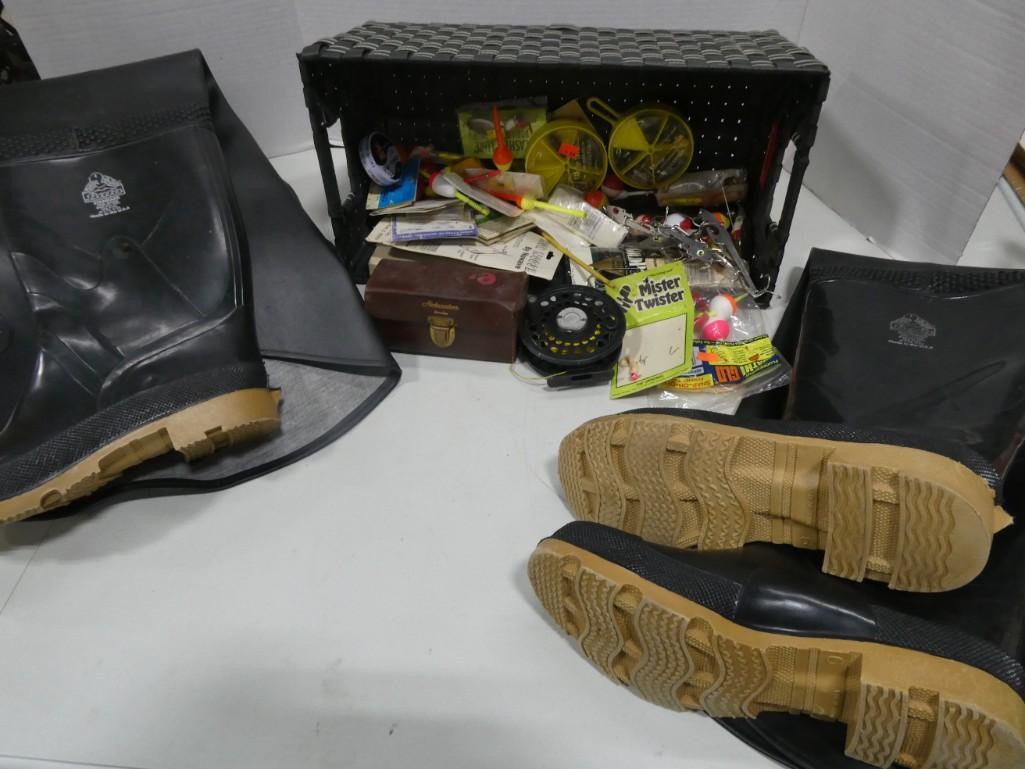 Fishing Lot incl Tackle, Rubber Boots, etc (1 of 3)
