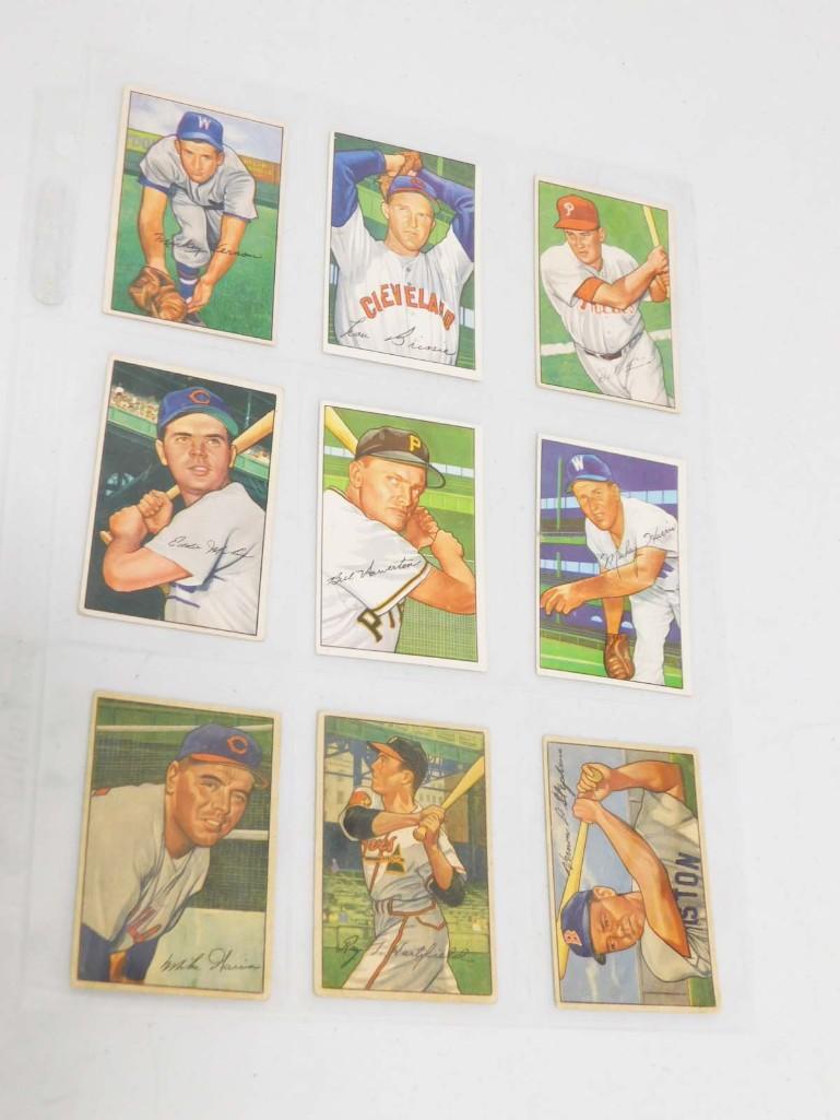 9 Bowman 1952 Baseball Cards (1 of 7)