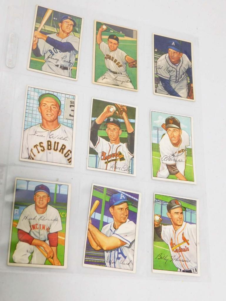 9 Bowman 1952 Baseball Cards (1 of 9)