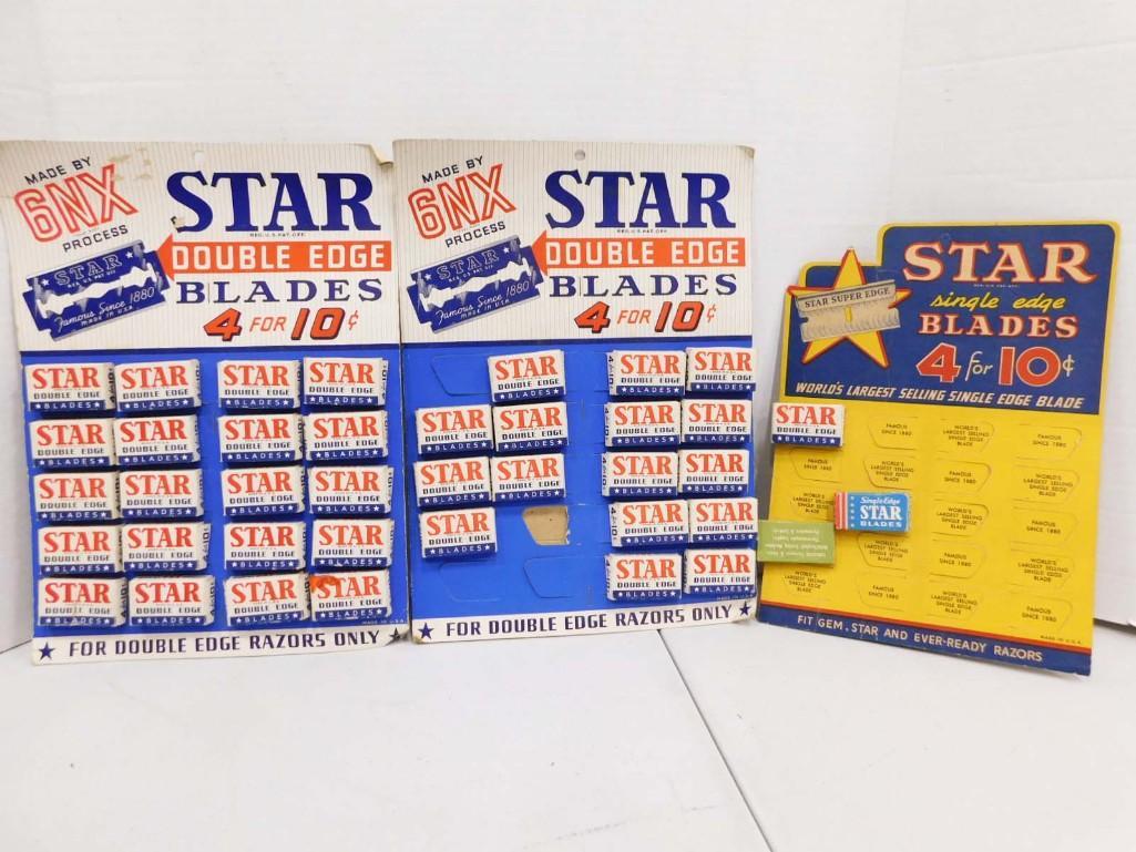Vintage NOS Razor Blades on Store Display Cards New Old Stock (1 of 4)