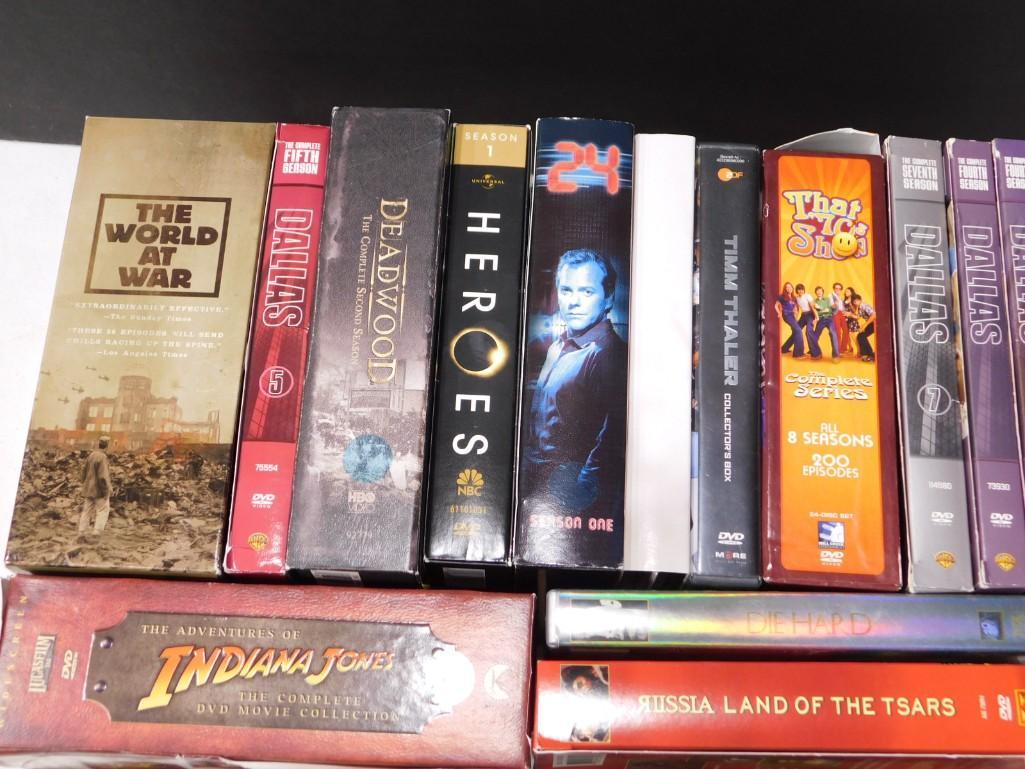 Lot of DVDs incl TV Series Dallas, 24, That 70s Show, etc: Lot of DVDs incl TV Series Dallas, 24, That 70s Show, Heroes, Deadwood, etc