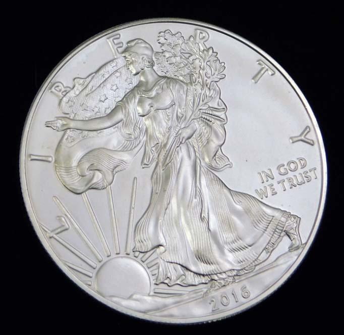2016 BU American Silver Eagle 1 oz Fine Silver Round (1 of 2)