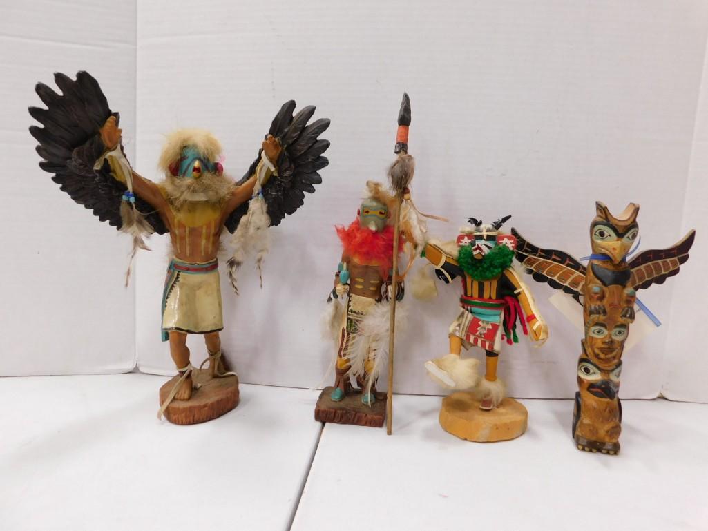 Lot of Native American Art including figurines, totem poles, etc. (1 of 6)
