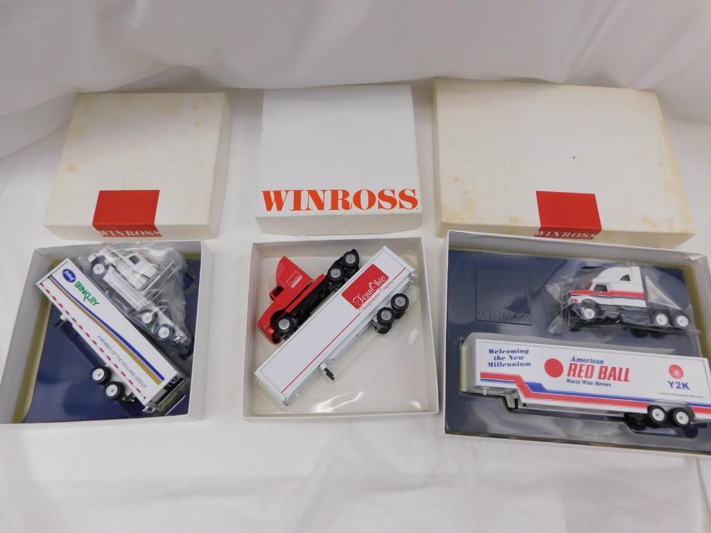 Lot of Winross Die Cast Model Trucks including Binkley, Tenn Ohio: Lot of Winross Die Cast Model Trucks including Holland Binkley, Tenn Ohio Transportation Company, American Red Ball World Wide Movers 1: 64 Scale