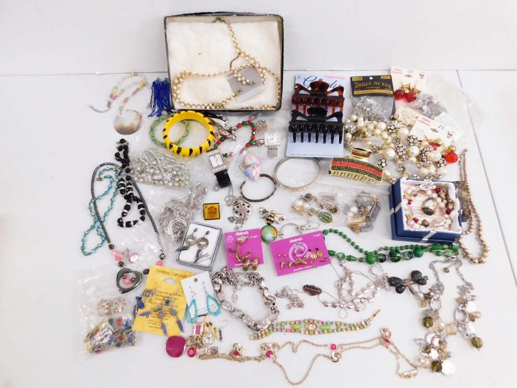 Costume Jewelry Lot incl Vintage Rhinestone Bracelet, White House Black Market, Necklaces, Earrings, (1 of 8)