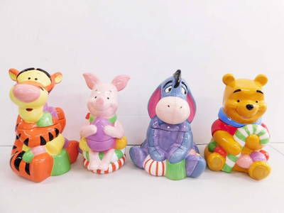 Disney Winnie the Pooh Cookie Jar Set incl Pooh, Eeyore, Piglet, Tigger