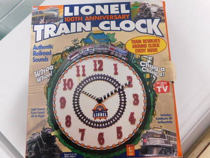 Lionel 100th Anniversary Train Clock in Original Box: Lionel 100th Anniversary Train Clock in Original Box