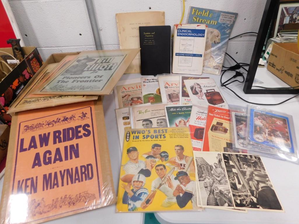 Ephemera Lot incl WWII German, Sports, Medical, Advertising, Etc (1 of 6)