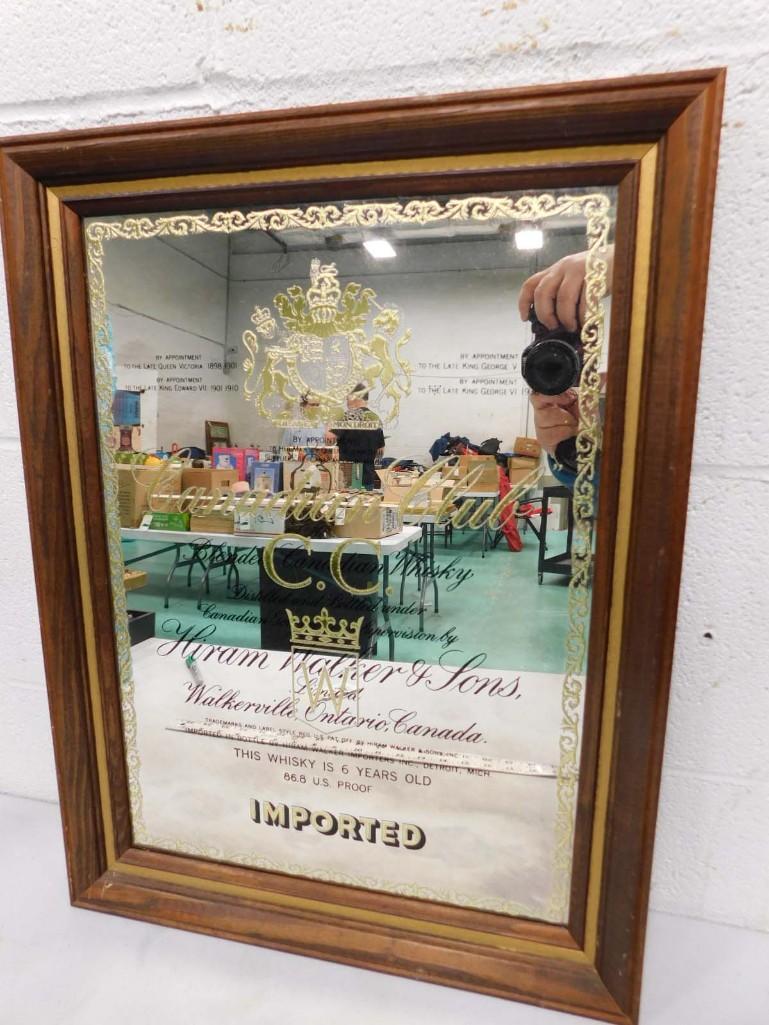 Framed Canadian Club Whiskey Bar Mirror (1 of 2)