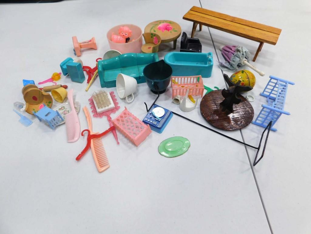 Lot of Dollhouse Furniture, Accessories, Small Toys, Etc (1 of 6)