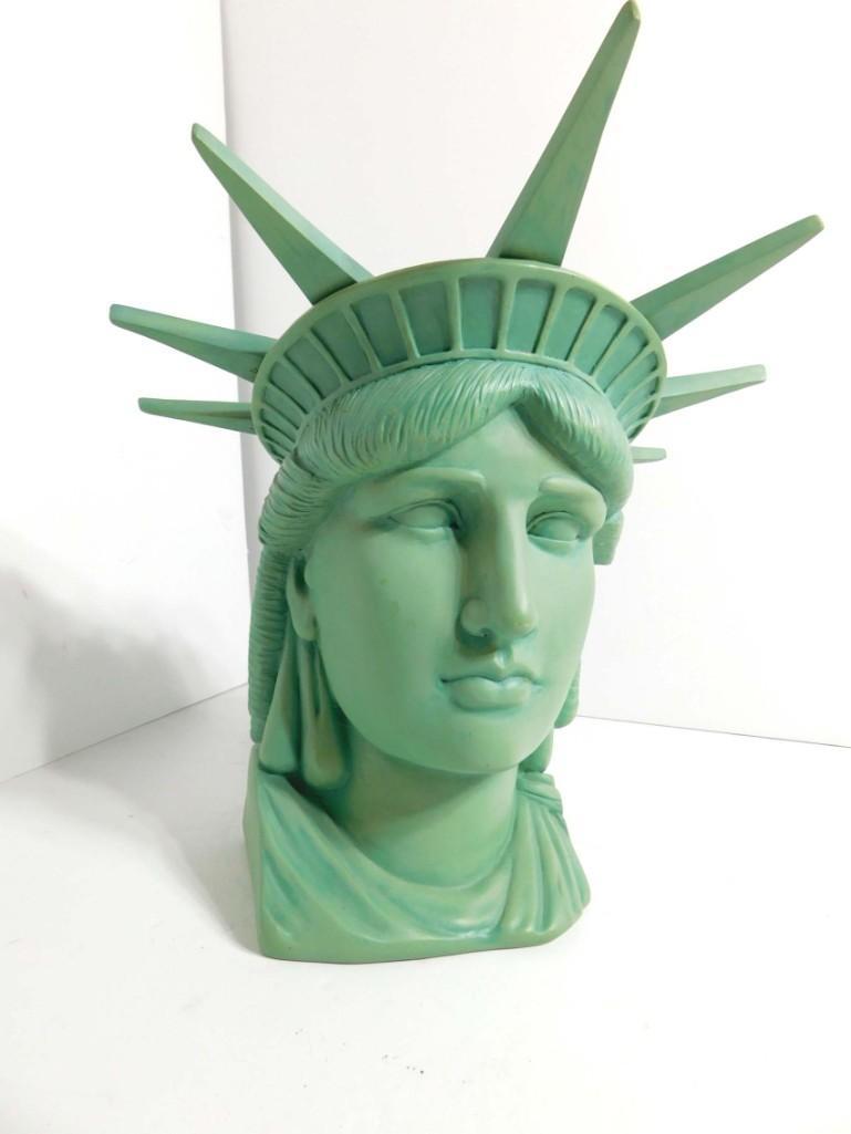 Statue of Liberty Head Planter or Vase Made of Resin (1 of 6)