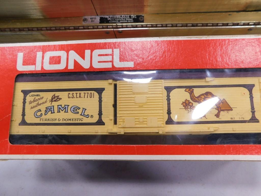 2 Lionel Train Cars O Gauge incl Camel Cigarette Car and White Owl Cigars Car