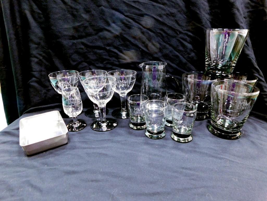 Glasses and Barware from MM Lines McCormack Moore Passenger Ships (1 of 7)