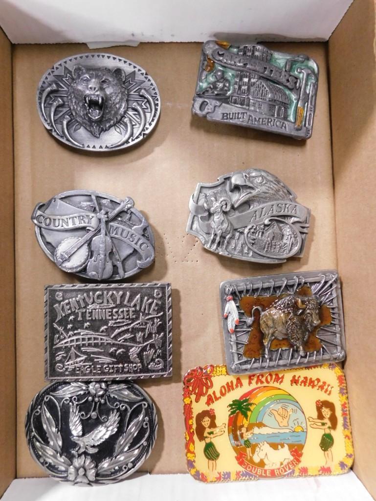 Lot of Belt Buckles incl Hawaii, Tennessee, Bear, Alaska, Country Music, (1 of 4)