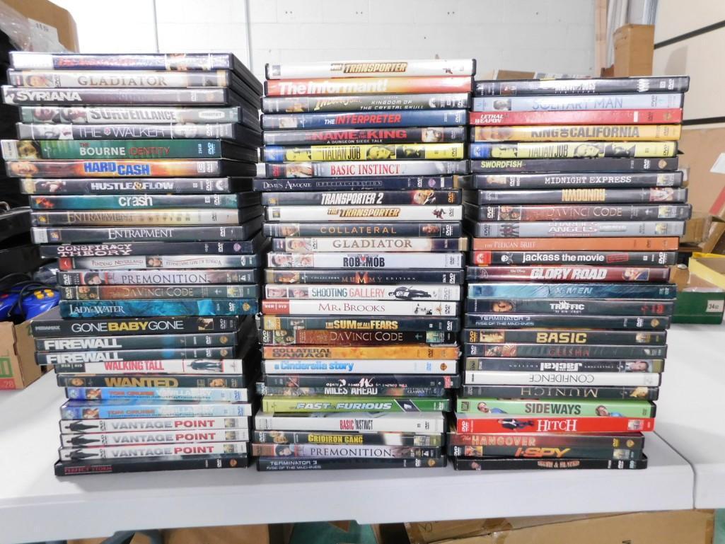 Lg Lot of DVDs incl James Bond, Lady in the Water, Transporter, Reservoir Dogs, etc: Lg Lot of DVDs incl James Bond, Lady in the Water, Transporter, Reservoir Dogs, Rob the Mob, etc