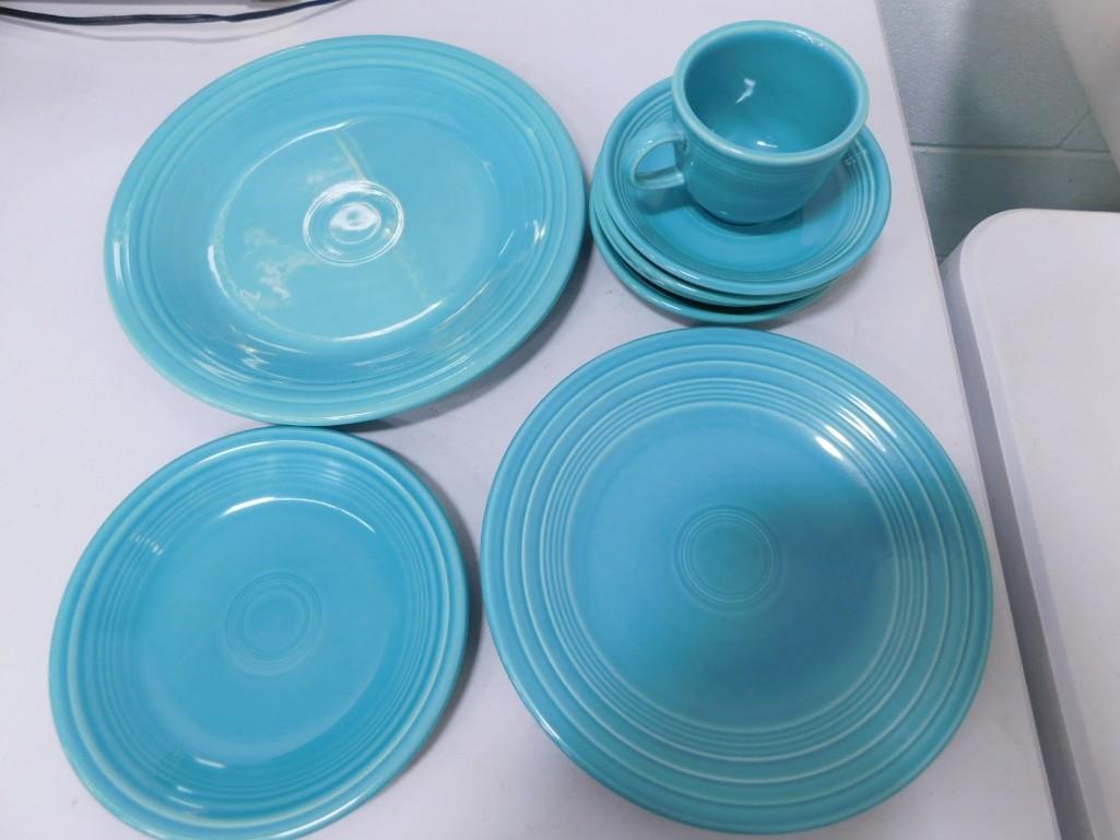 Lot of Fiestaware or Fiesta Ware in Aqua Colors: Lot of Fiestaware or Fiesta Ware in Aqua Colors . There are 2 slightly different colors in this lot