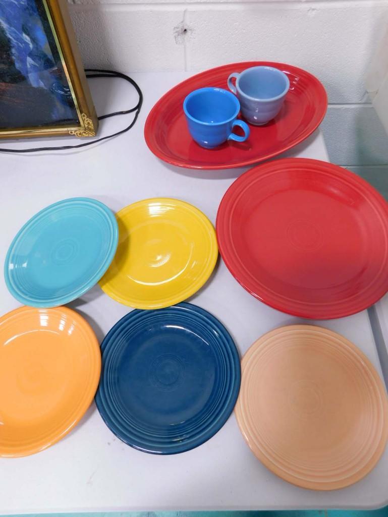 Lot of Fiestaware or Fiesta Ware in Asst Colors: Lot of 9 pieces of Fiestaware or Fiesta Ware in Asst Colors