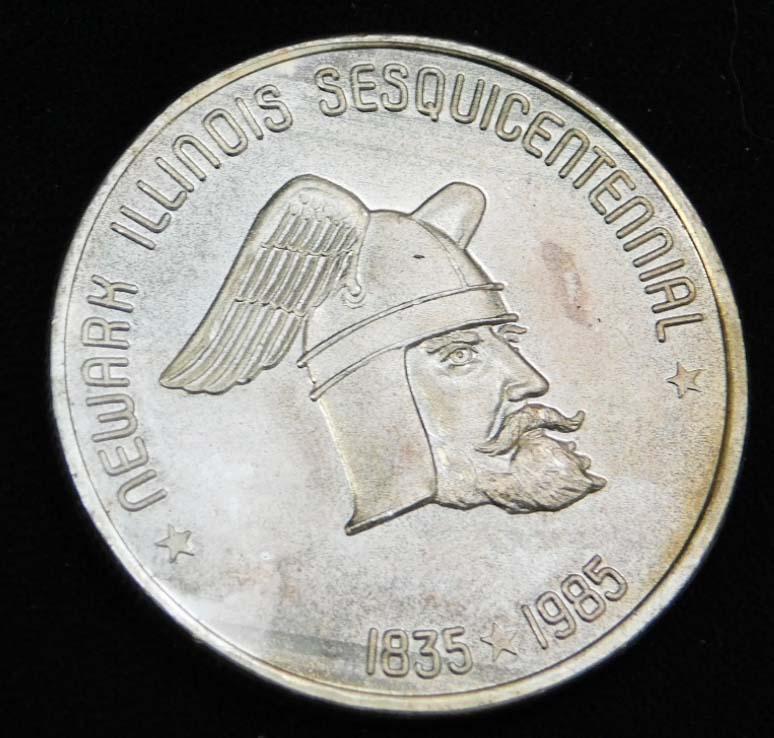 1 Troy Ounce Silver Round Newark Illinois Sesquicentennial 1935-1985 .999 Fine Silver (1 of 2)