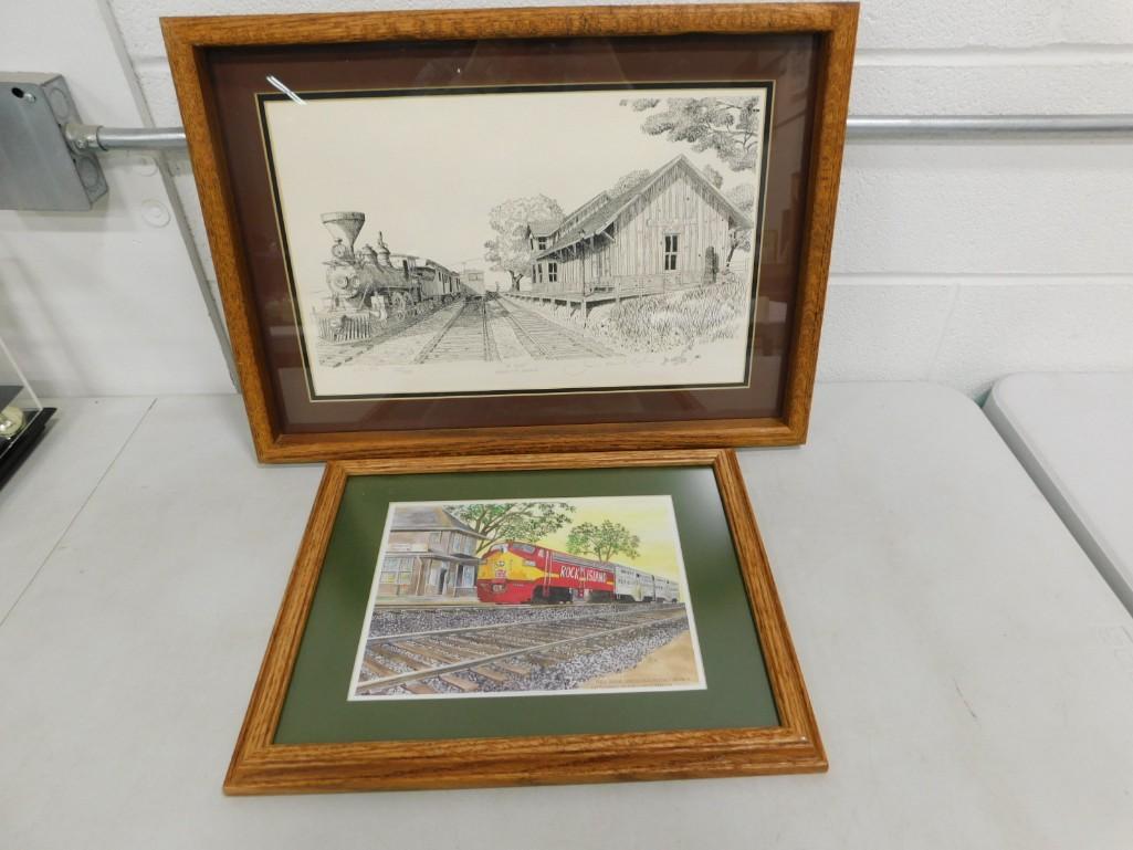 2 Framed Train Prints (1 of 7)