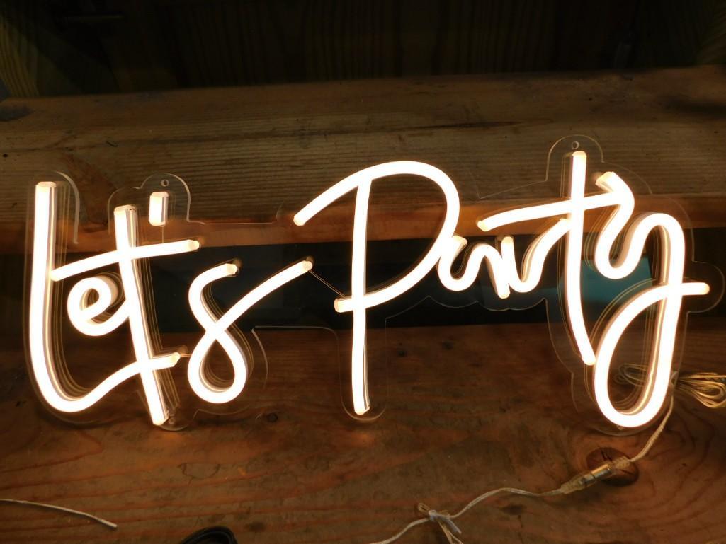 Let's Party Lighted Sign New in Box (1 of 2)