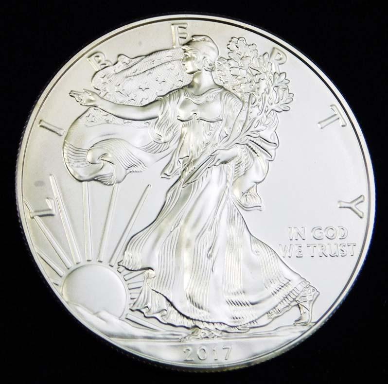 2017 BU American Silver Eagle 1 oz Fine Silver Round (1 of 2)