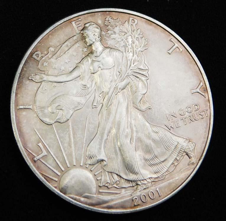 2001 American Silver Eagle 1 oz Fine Silver Round (1 of 2)