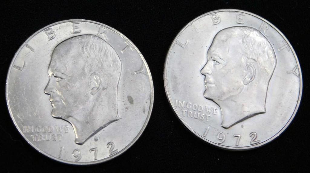 2 Eisenhower Dollars 40% Silver  Both 1971 (1 of 2)