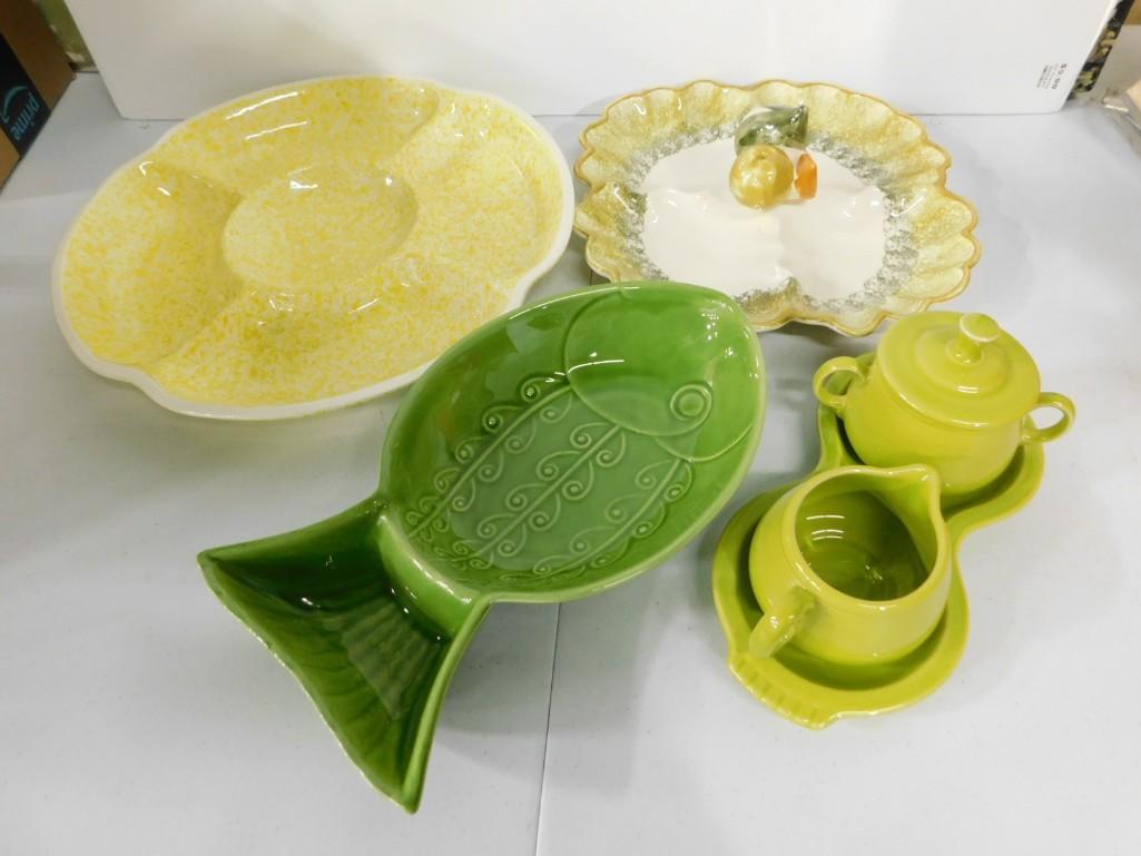 Serving Lot incl Vintage Calif USA Pottery, Fiesta Ware , Treasure Craft (1 of 9)