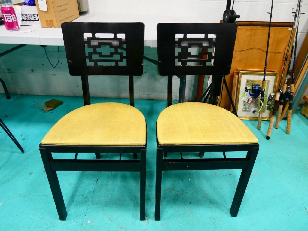 Pair of Stakmore MCM Oriental Style Folding Chairs (1 of 9)