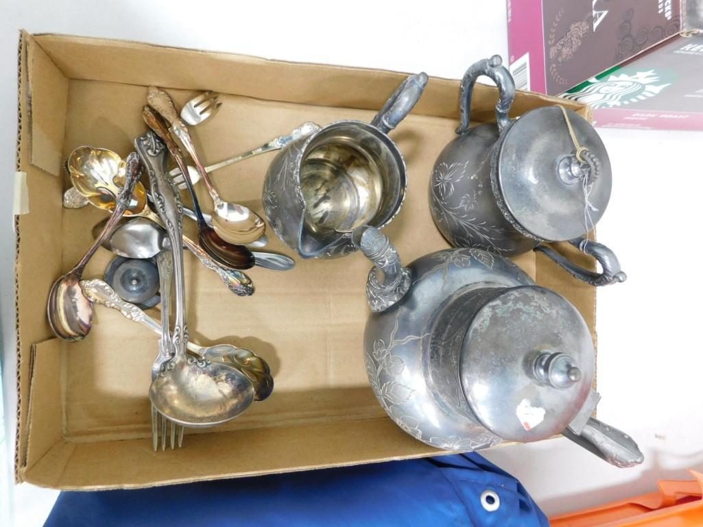 Metal Serving Lot incl Silver Plate, Etc (1 of 8)