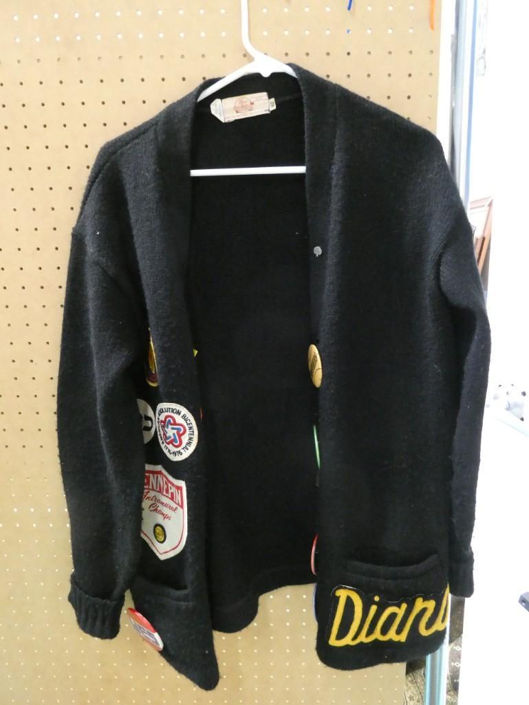 Putnam County High School Sweater Jacket: Putnam County High School Sweater Jacket - this appears to have been Diana's and she graduated in 1978 and can probably read Hebrew based on the buttons. If you're Diana and want this back, pl