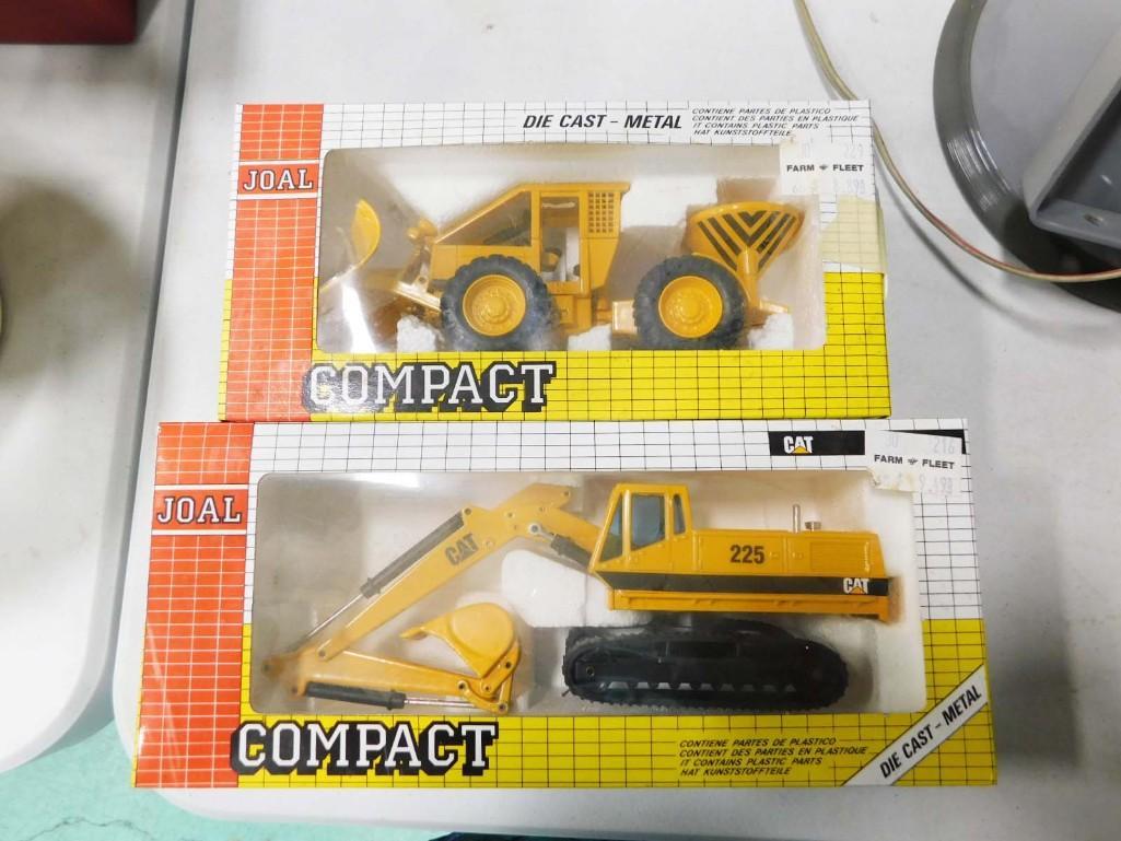 2 Joal Compact Diecast Toys incl Snow Plow and Caterpillar Excavator: 2 Joal Compact Diecast Toys incl Snow Plow and Caterpillar Excavator both new old stock