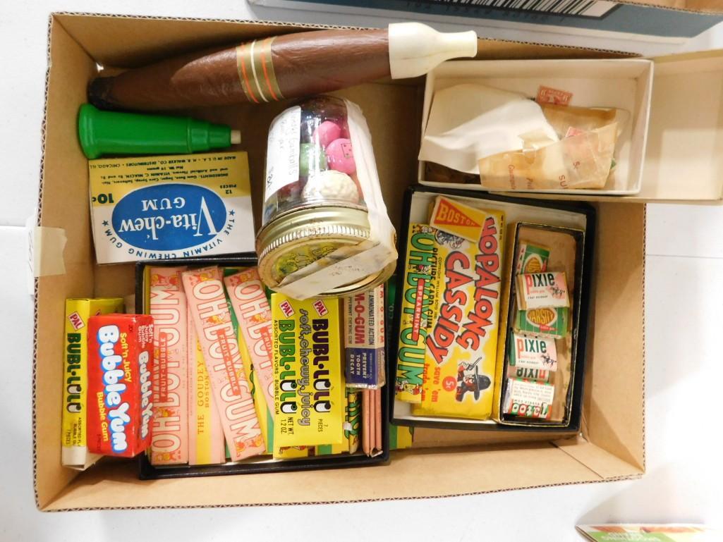 Vintage Bubble Gum Incl Bubble Yum, Oh Boy , Bubl Lulu , Hopalong Cassidy Gum, Vintage Gumballs,: Vintage Bubble Gum Incl Bubble Yum, Oh Boy , Bubl Lulu , Hopalong Cassidy Gum, Vintage Gumballs, etc Condition: This is being sold as a collectible item only. DO NOT EAT OR PUT IN MOUTH
