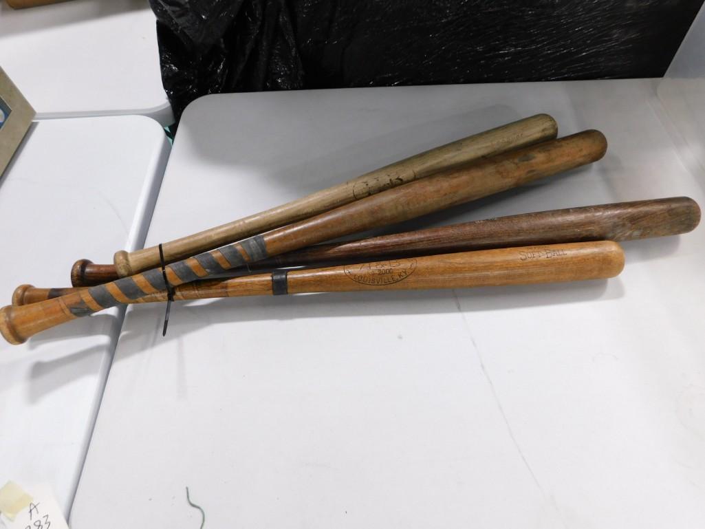 4 Wood Baseball / Softball Bats: Lot of 4 Wood Baseball / Softball Bats