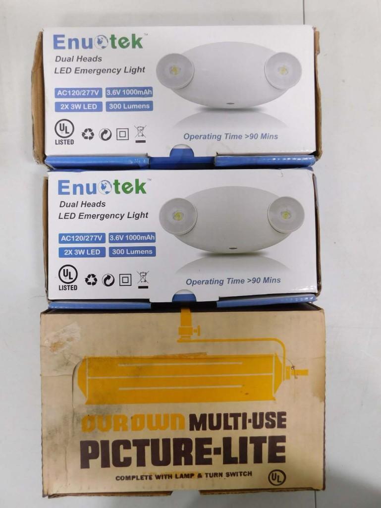 2 New in Box LED Emergency Lights and 1 New Old Stock Picture Lite (1 of 3)