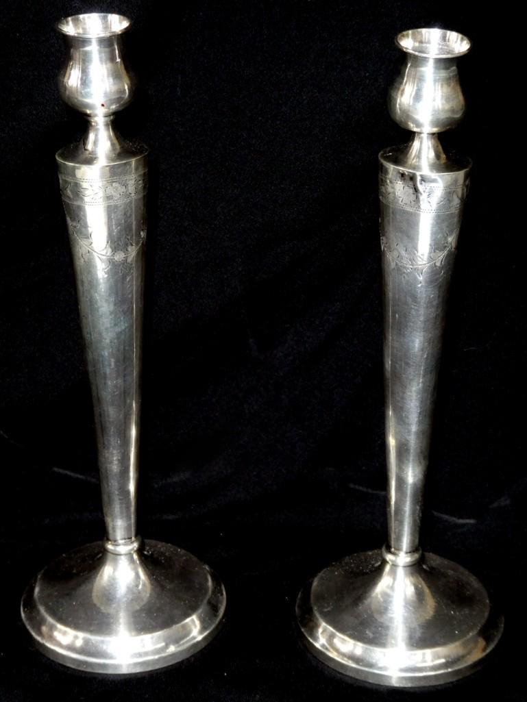 Pair of Weighted Sterling Silver Candlestick Holders (1 of 5)